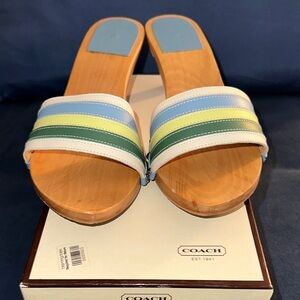 Coach Women's Multicolor Striped Mules